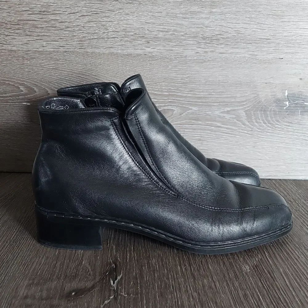 Rieker Black Heeled Ankle Boots 8